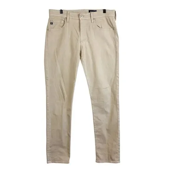 AG Adriano Goldschmied Tellis Modern Slim Chino Pants Khaki Beige - 34x32 - Picture 1 of 12